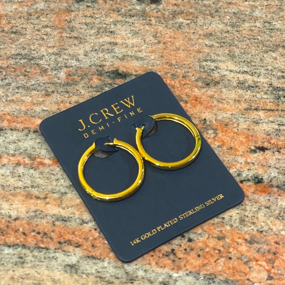 14K Gold Plated Sterling Silver Hoop Earrings